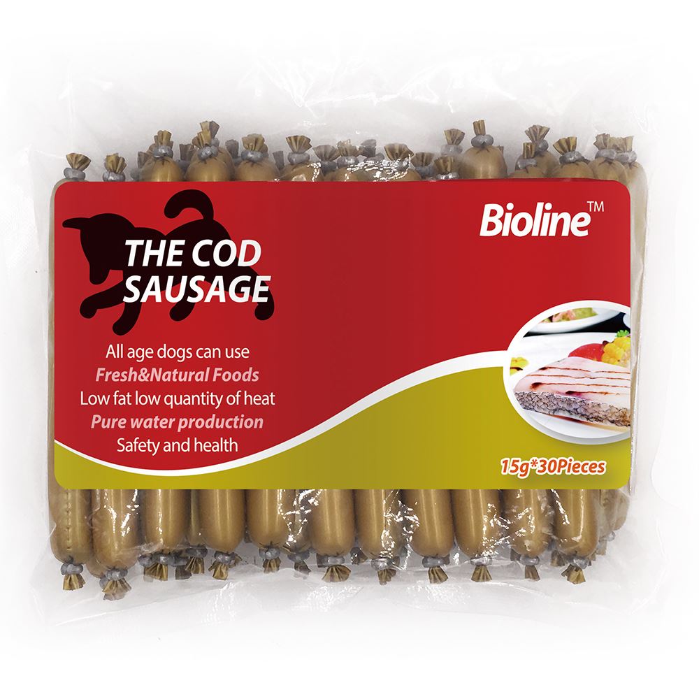 Xúc xích cho chó vị cá biển BIOLINE Cod Sausage-147